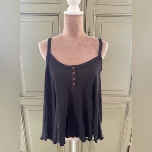 American Eagle- Sleeveless Buttoned Women's Ribbed Tank Top. Flowy.
